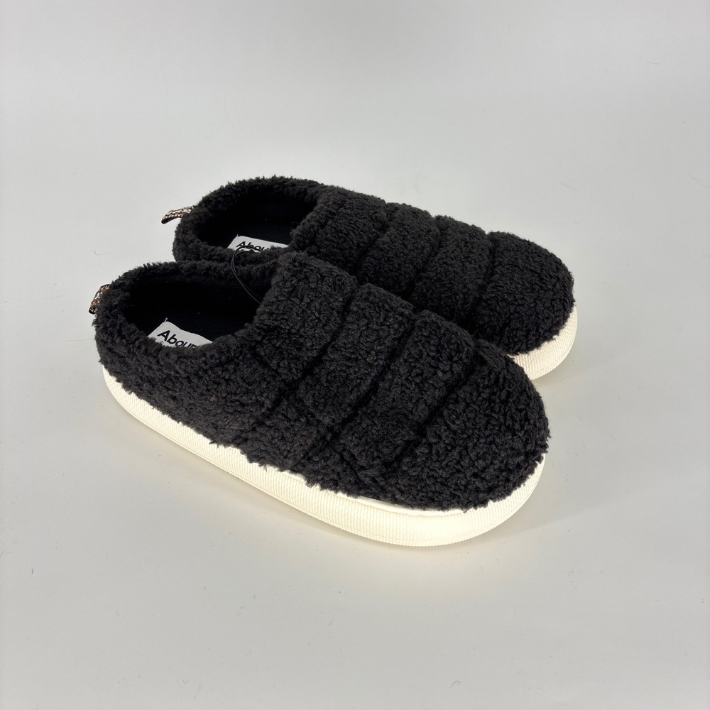 Abound Dion Faux Fur Quilted Clog Slipper Black Men Size Large 11-12 Comfort